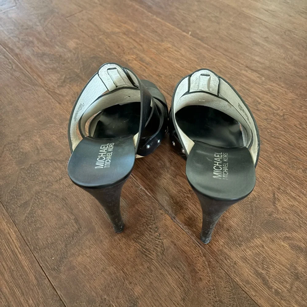 Michael Kors Black Leather Heels - Picture 3 of 3